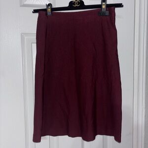 Margaret M Burgundy Midi Skirt